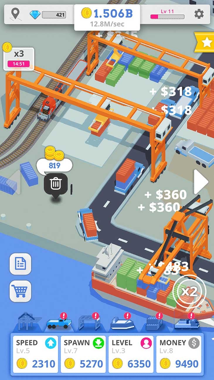 Idle Port Tycoon لقطة شاشة 1