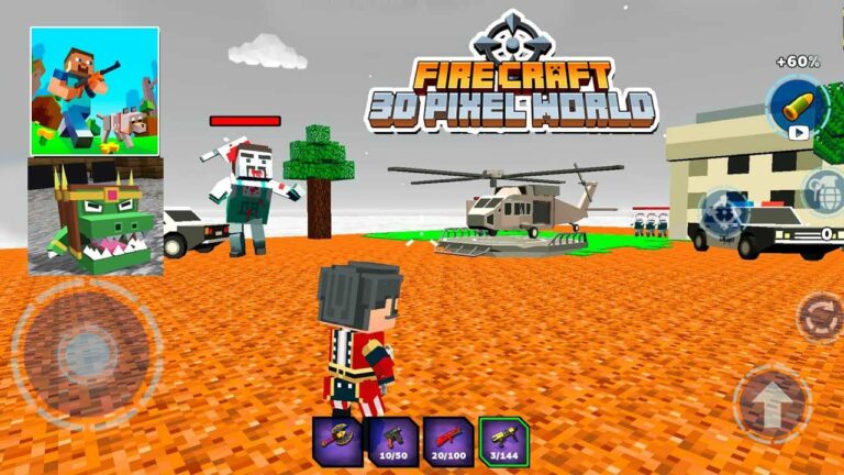 ملصق Fire Craft 3D Pixel World